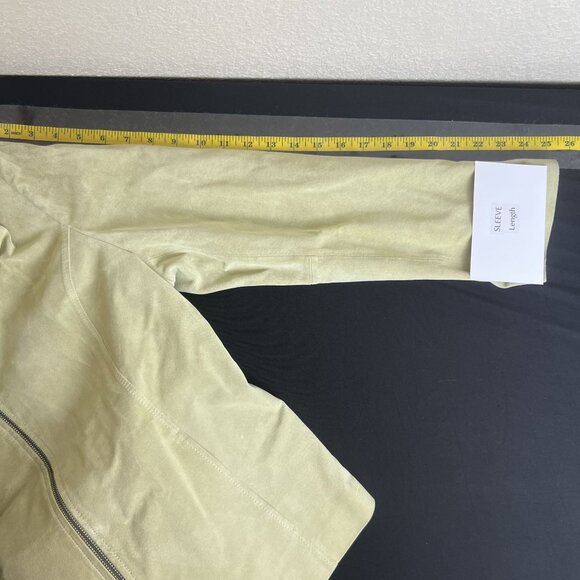 Bernardo Womens Large Full Zip Leather Shacket Pastel Green Round Neck Pockets - Picture 9 of 13